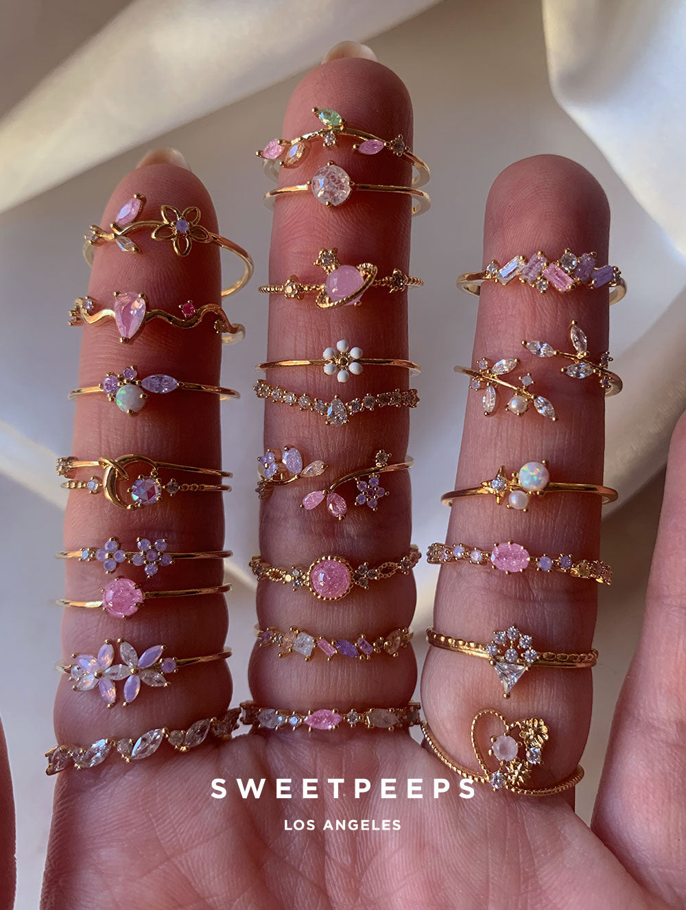 Pink Tones Crystal Ring