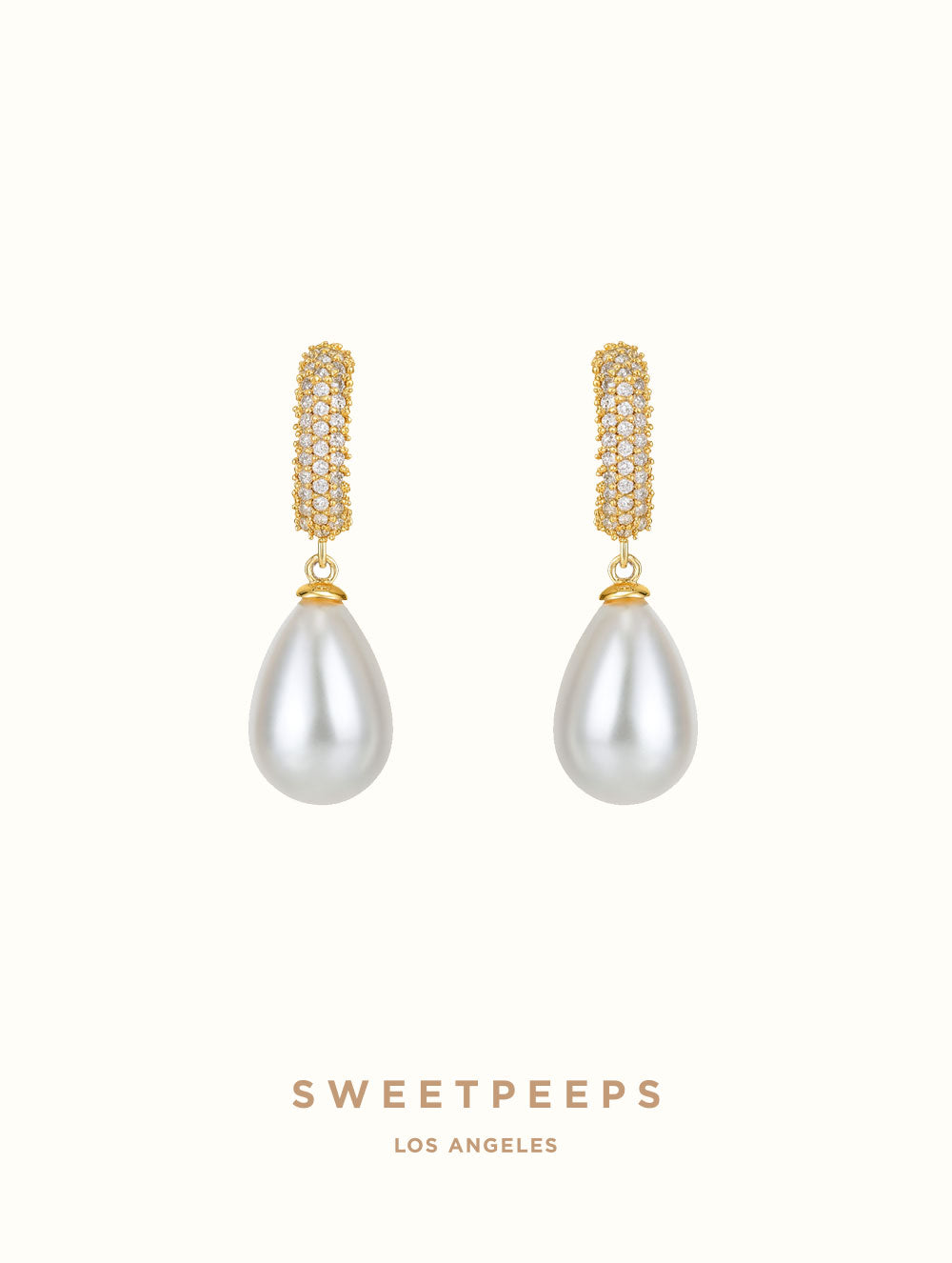 Crystal Pearl Drop Studs