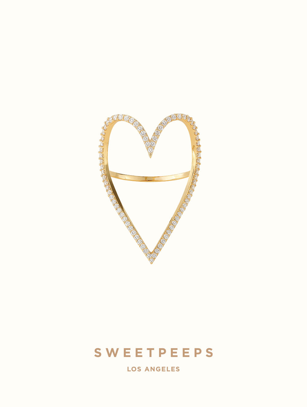 Tiny Crystals Heart Ring