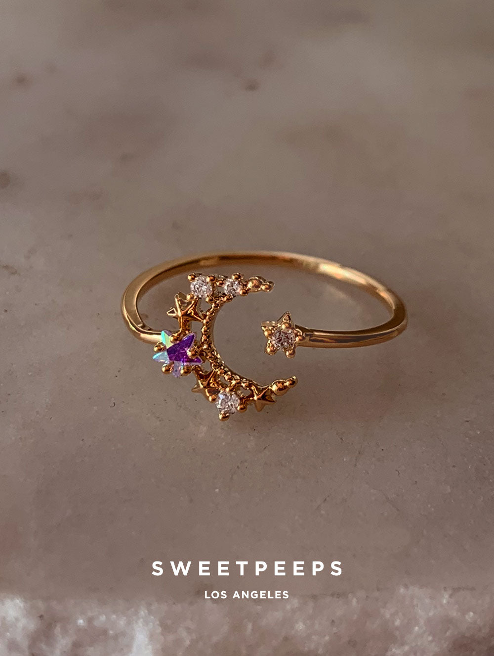 Celestial Moon Holographic Ring