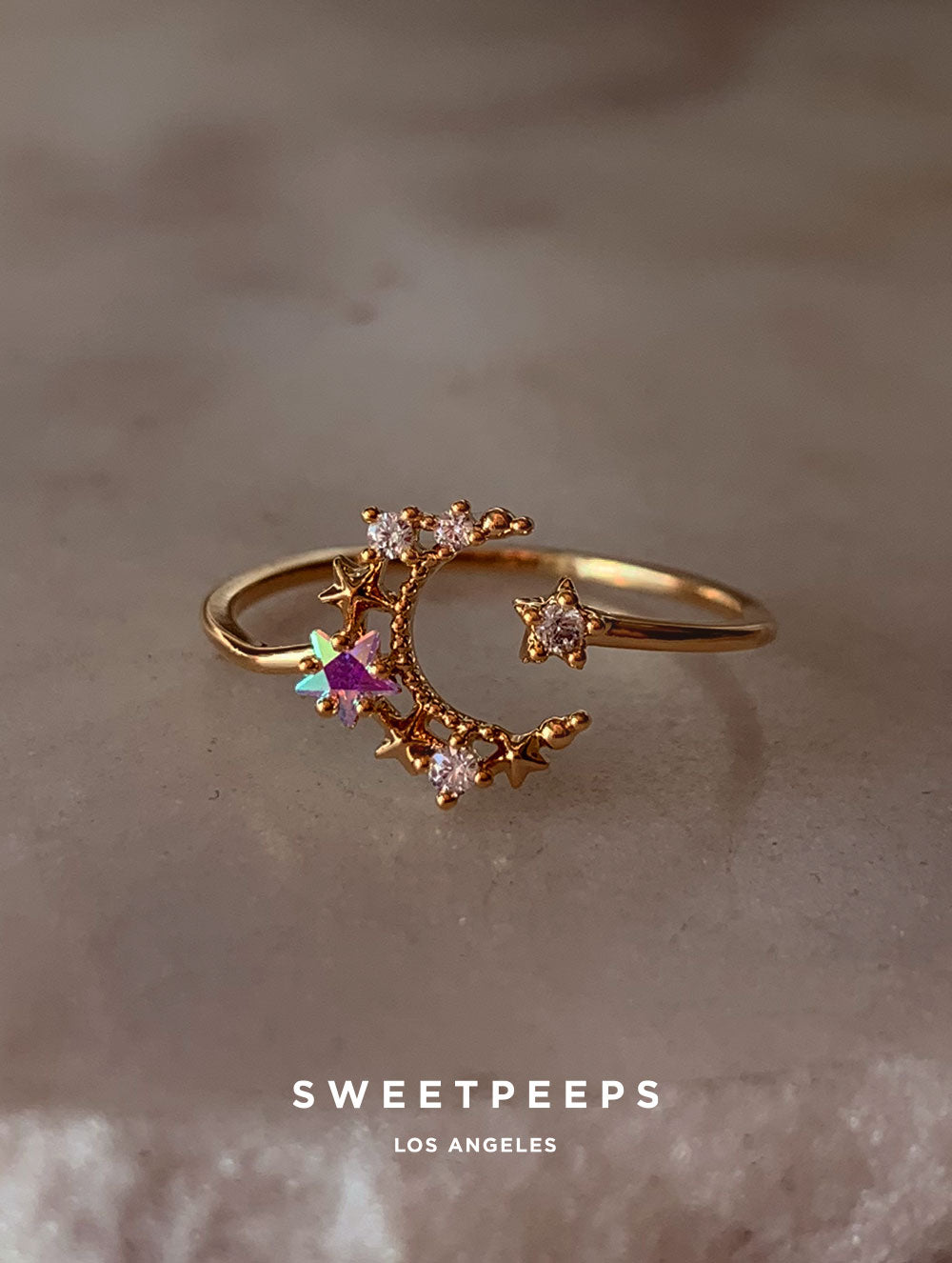 Celestial Moon Holographic Ring