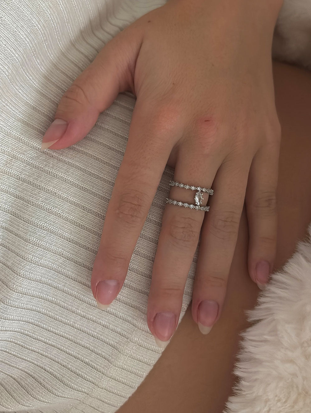 Aralyn Double Band Ring - Silver