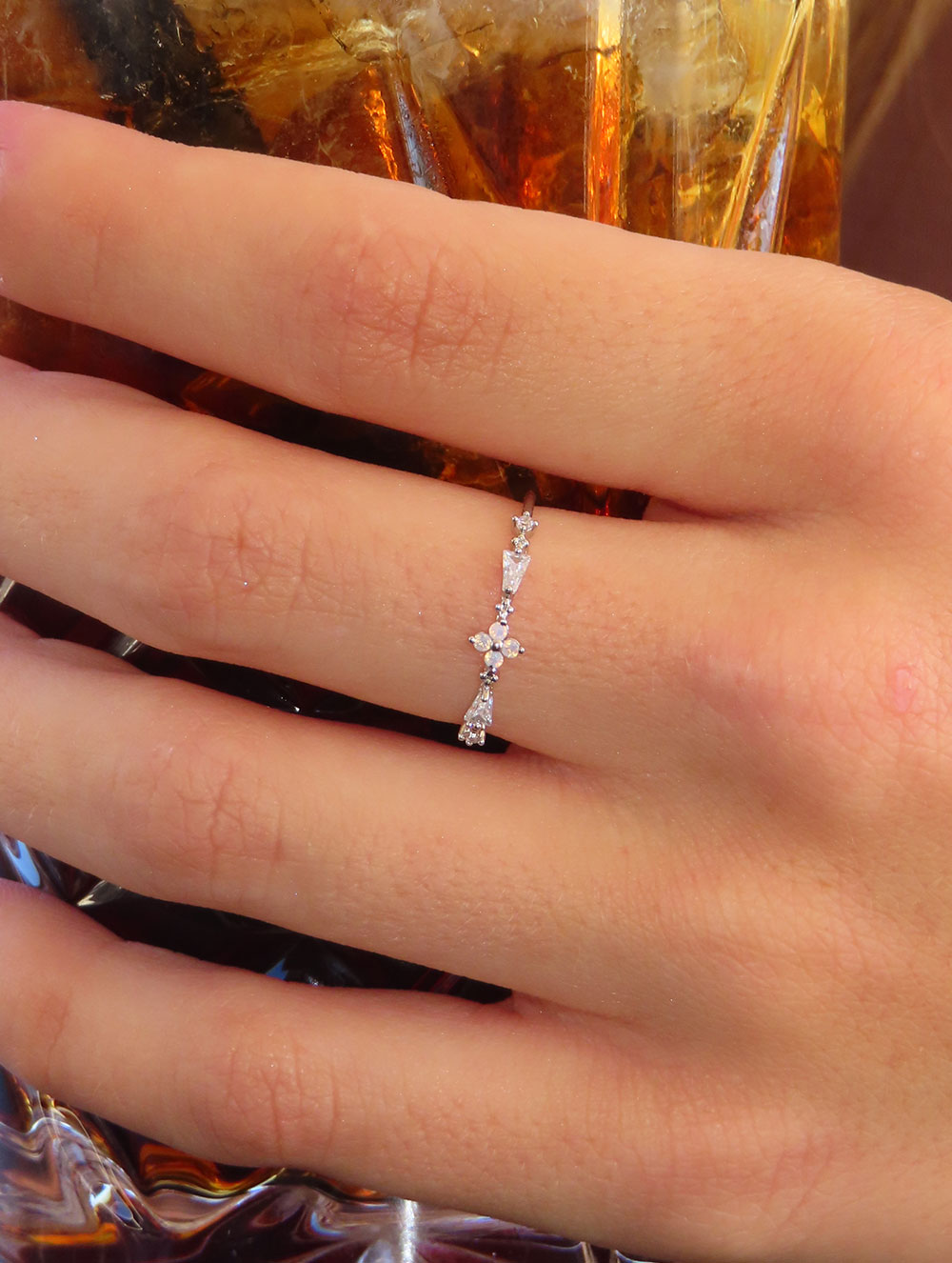 Annabelle Dainty Clover Ring - Silver