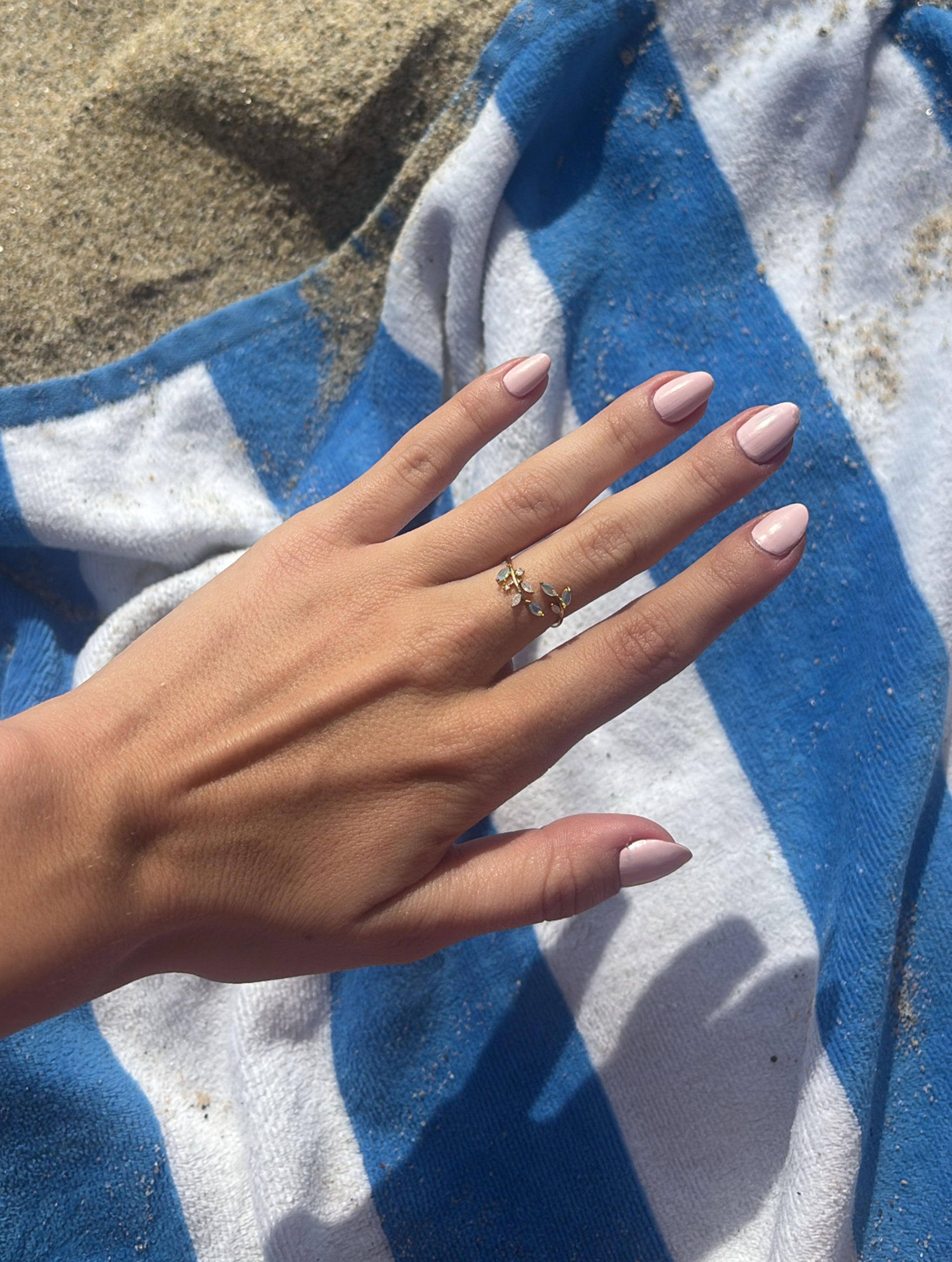 Midnight Blue Leaf Ring