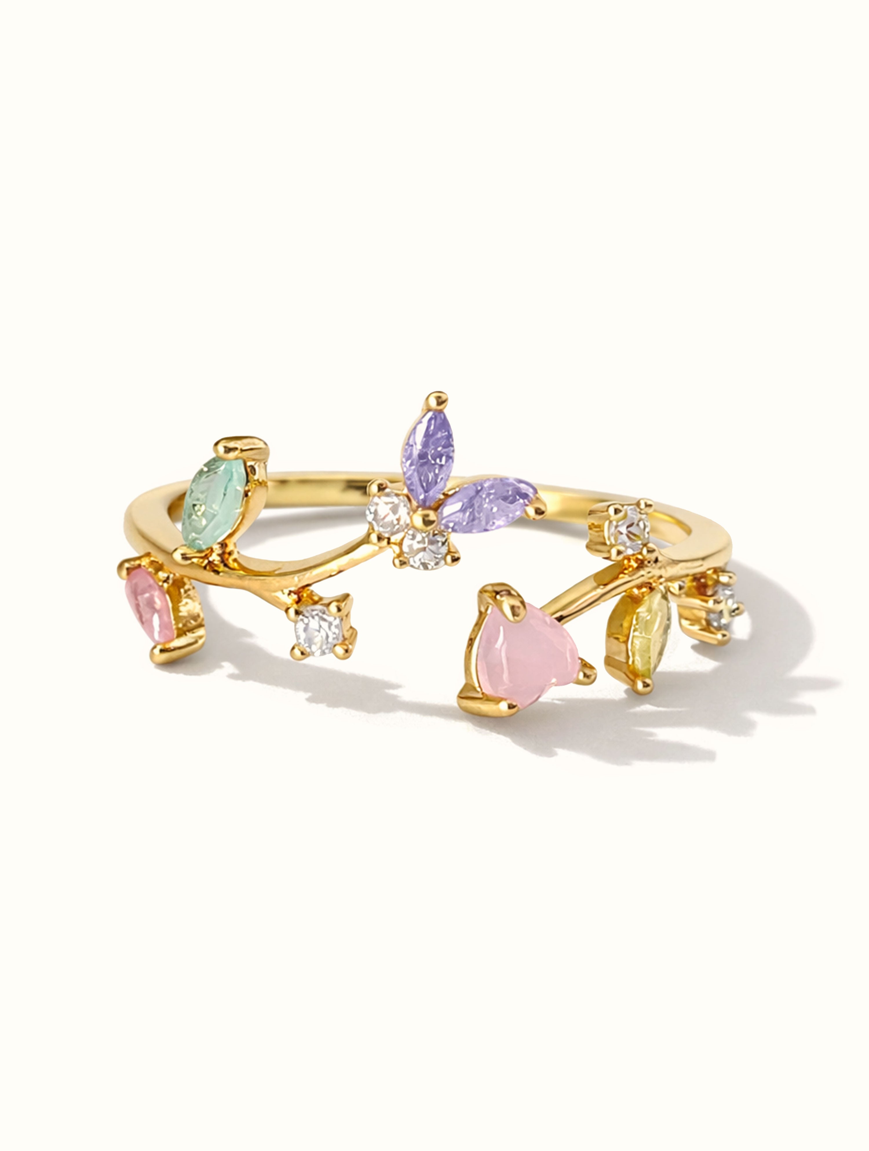 Mika Butterfly Hearts Ring