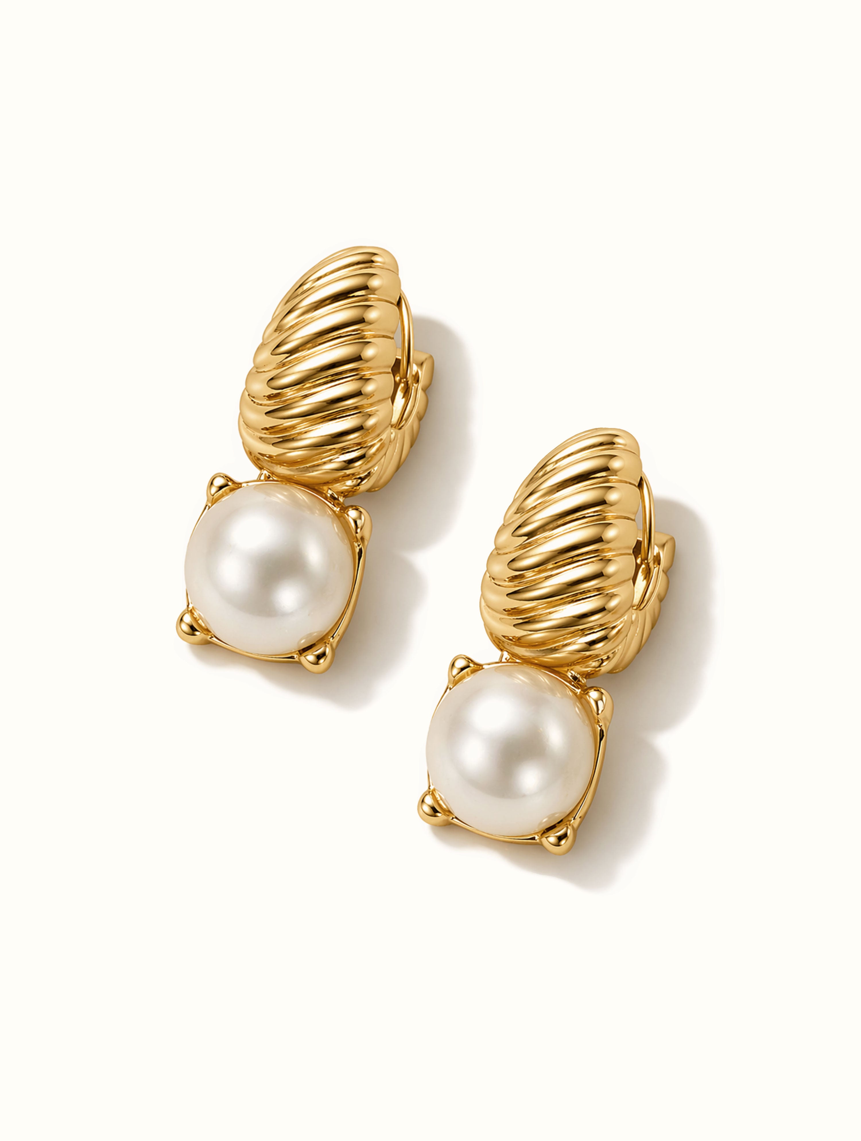 Mireya Croissant Pearl Hoops