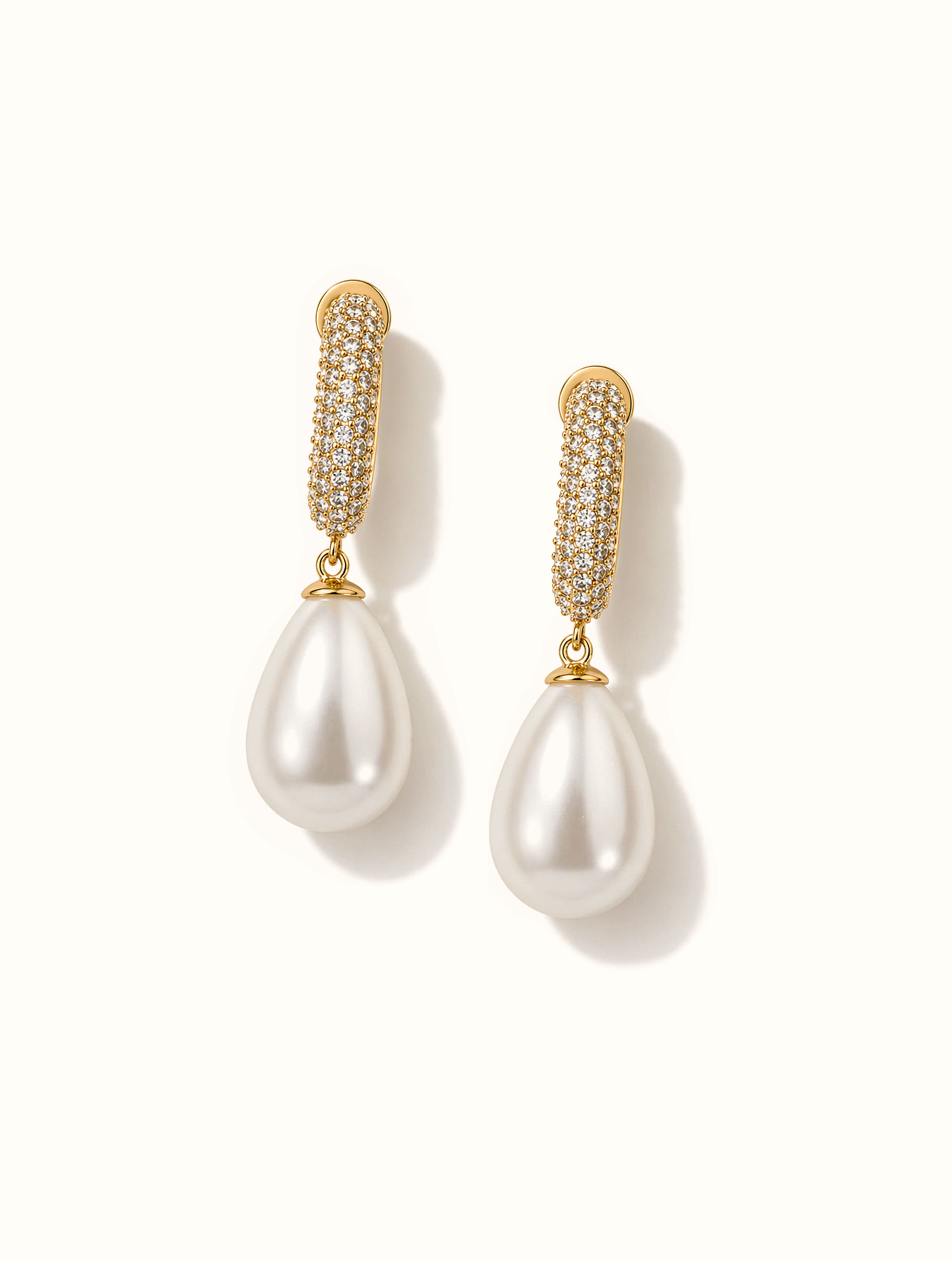 Crystal Pearl Drop Studs