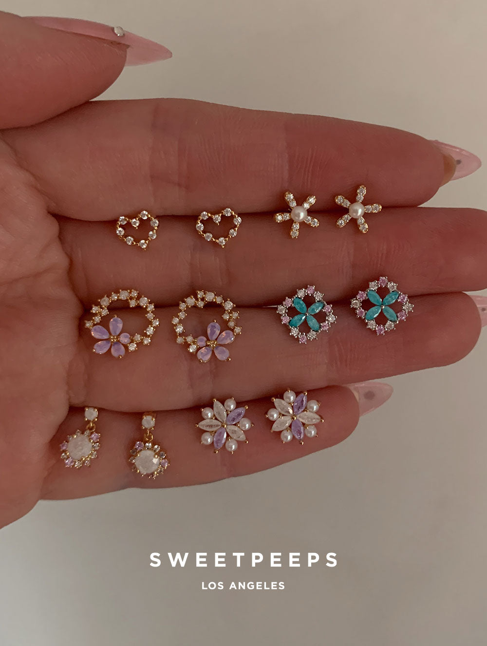 Oaklynn Silver Clover Studs