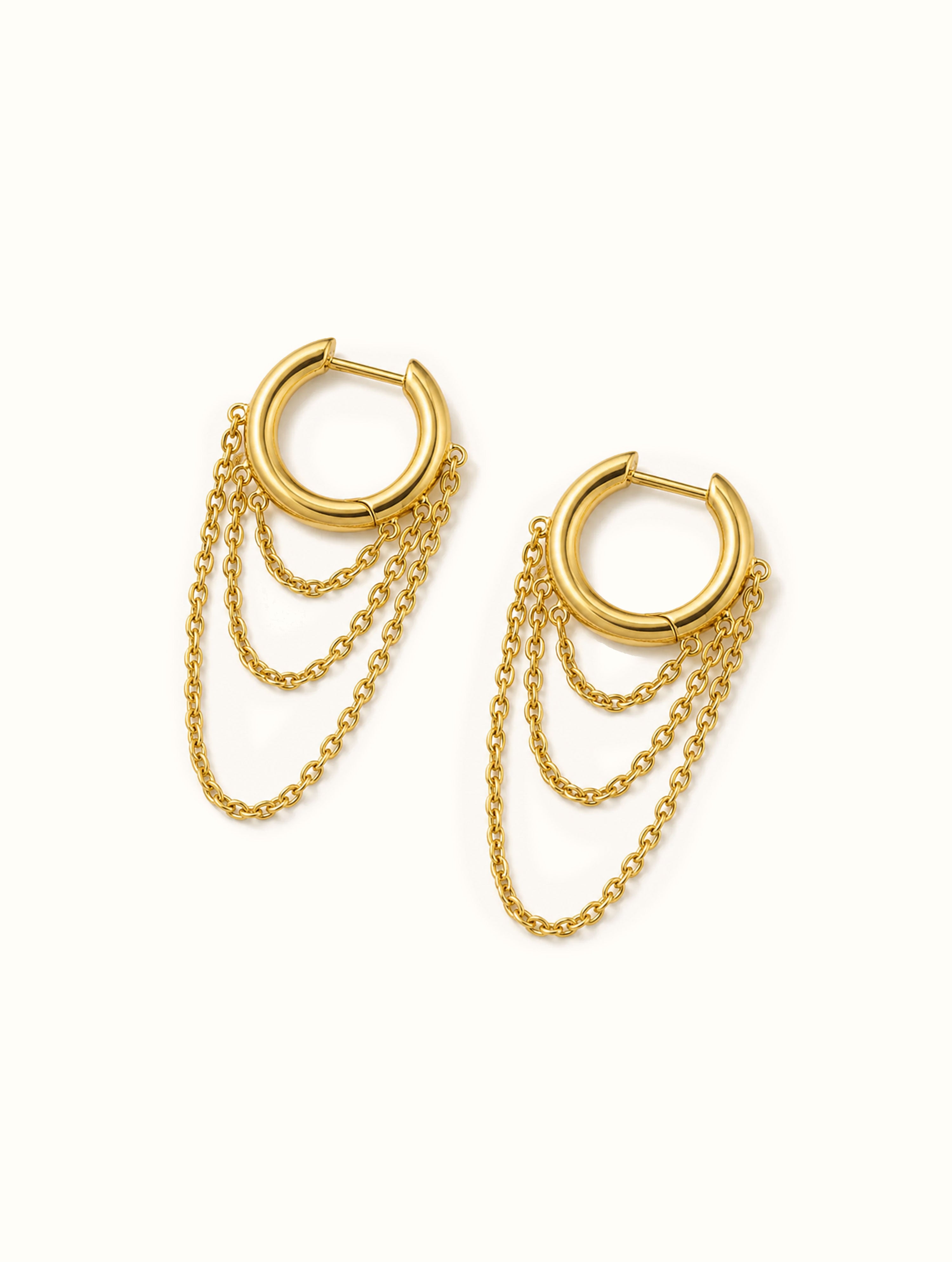 18K Everyday 3 Chain Huggies