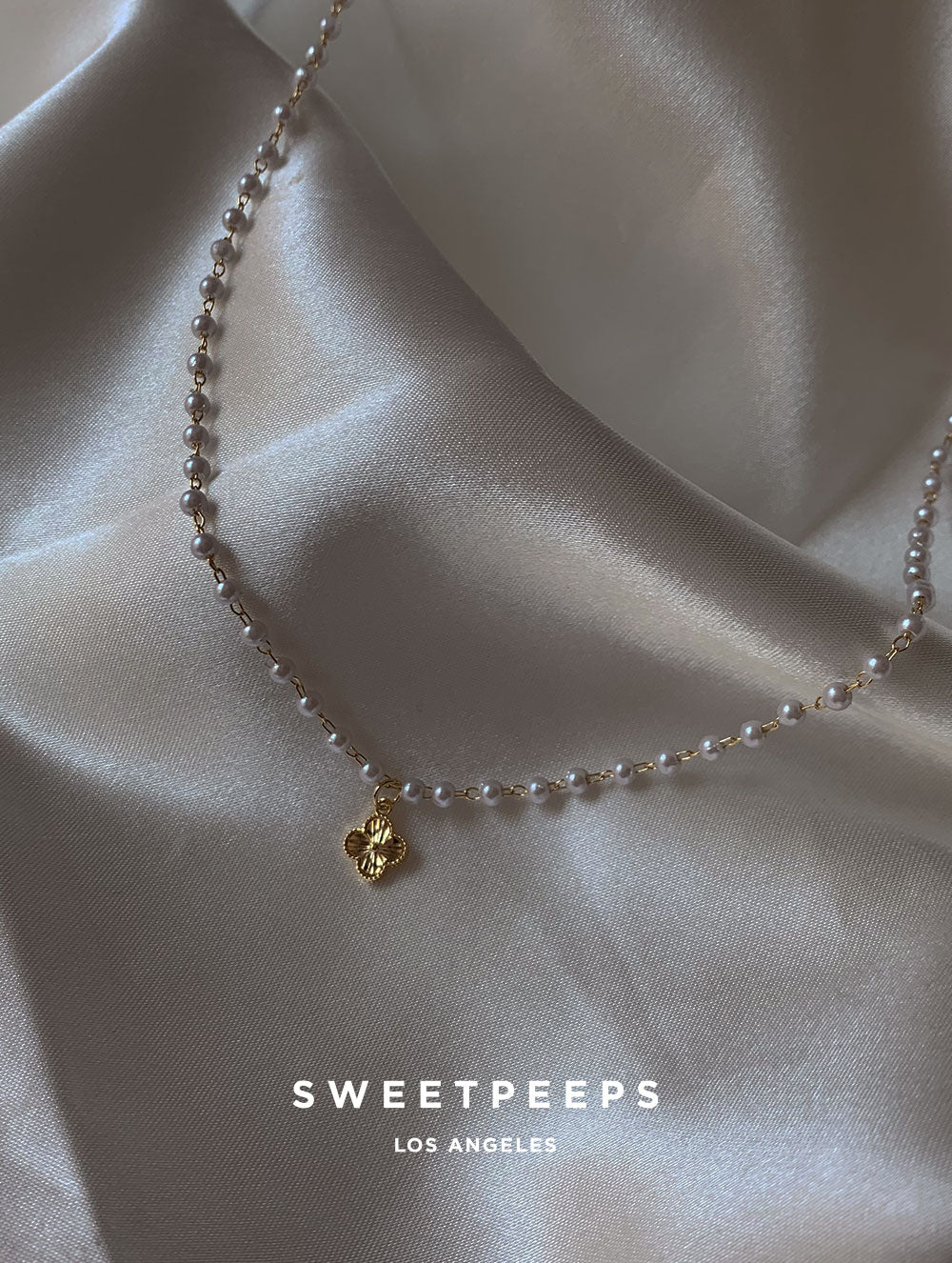 Harley Tiny Pearl Clover Necklace