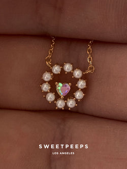 Astoria Pearl Heart Necklace