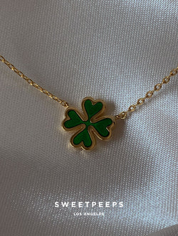 Deep Green Clover Necklace