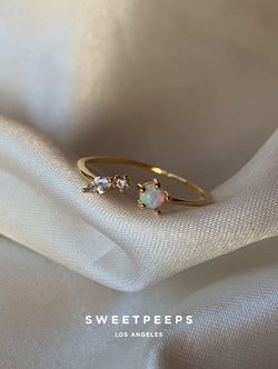 Kira Opal Leaf Crystal Ring