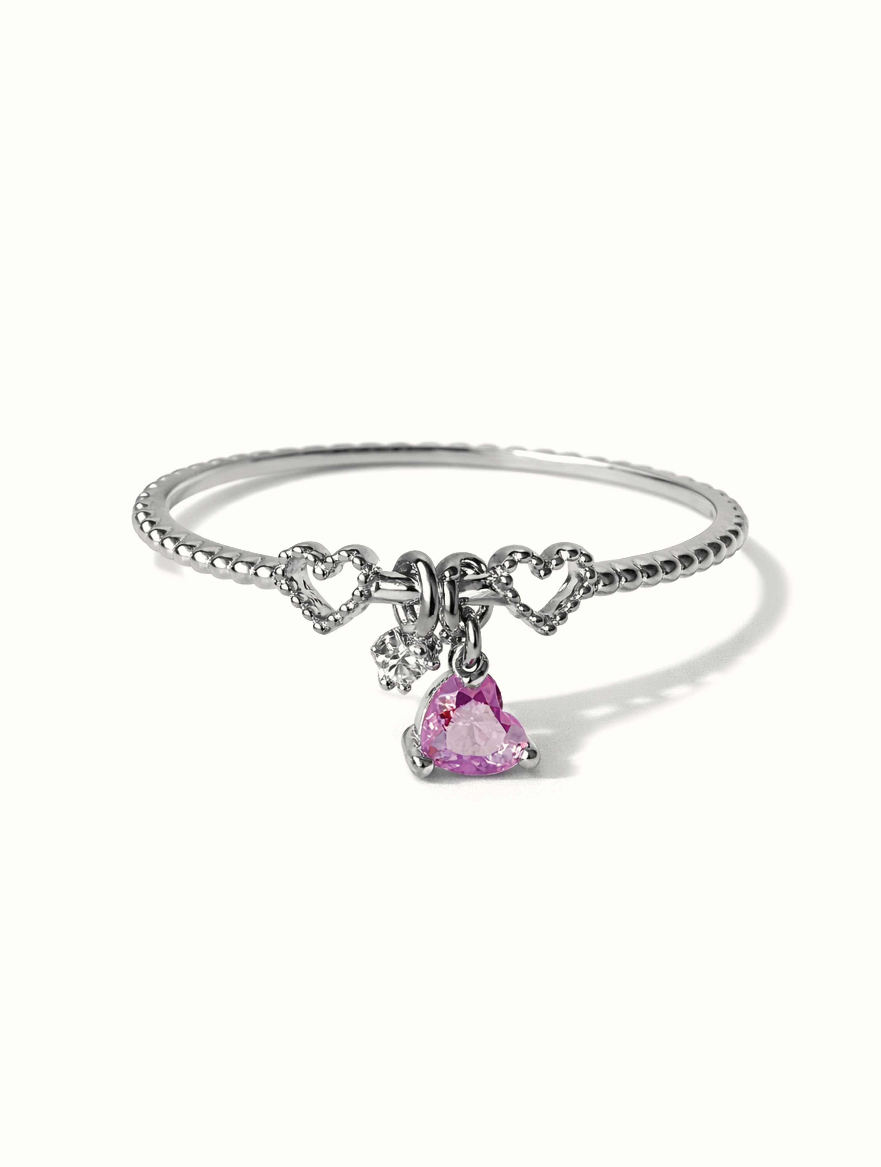 Alibeth Heart Charms Ring - Silver