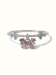 Maggie Butterfly Charm Ring - Silver