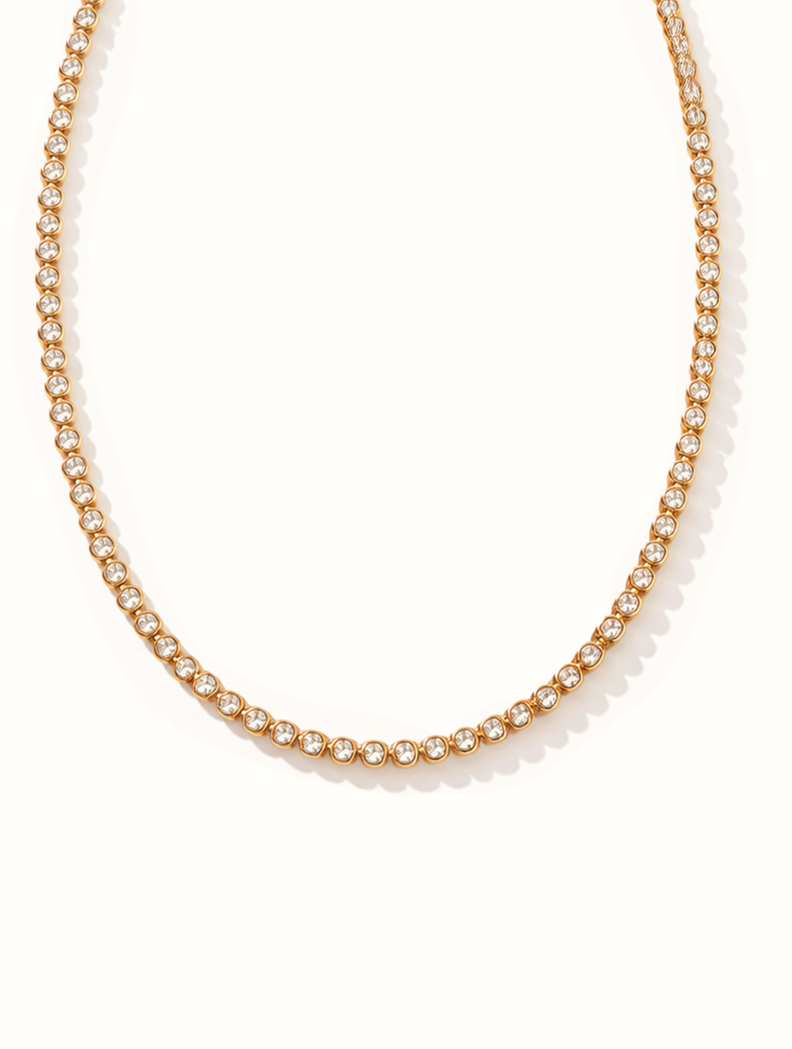 Circle Cut Tennis Necklace