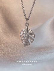 Palm Leaf Necklace - Silver