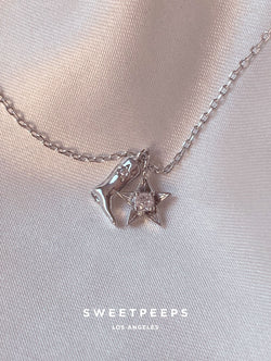 Cowgirl Star Charm Necklace - Silver