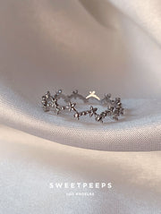 Dancing Stars Around Ring - Silver