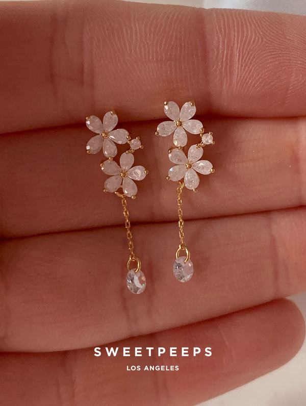 Tacey Floral Dangle Studs
