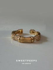 Bamboo CZ Ring