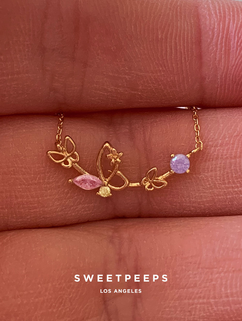 Dylan Butterfly Pastel Necklace
