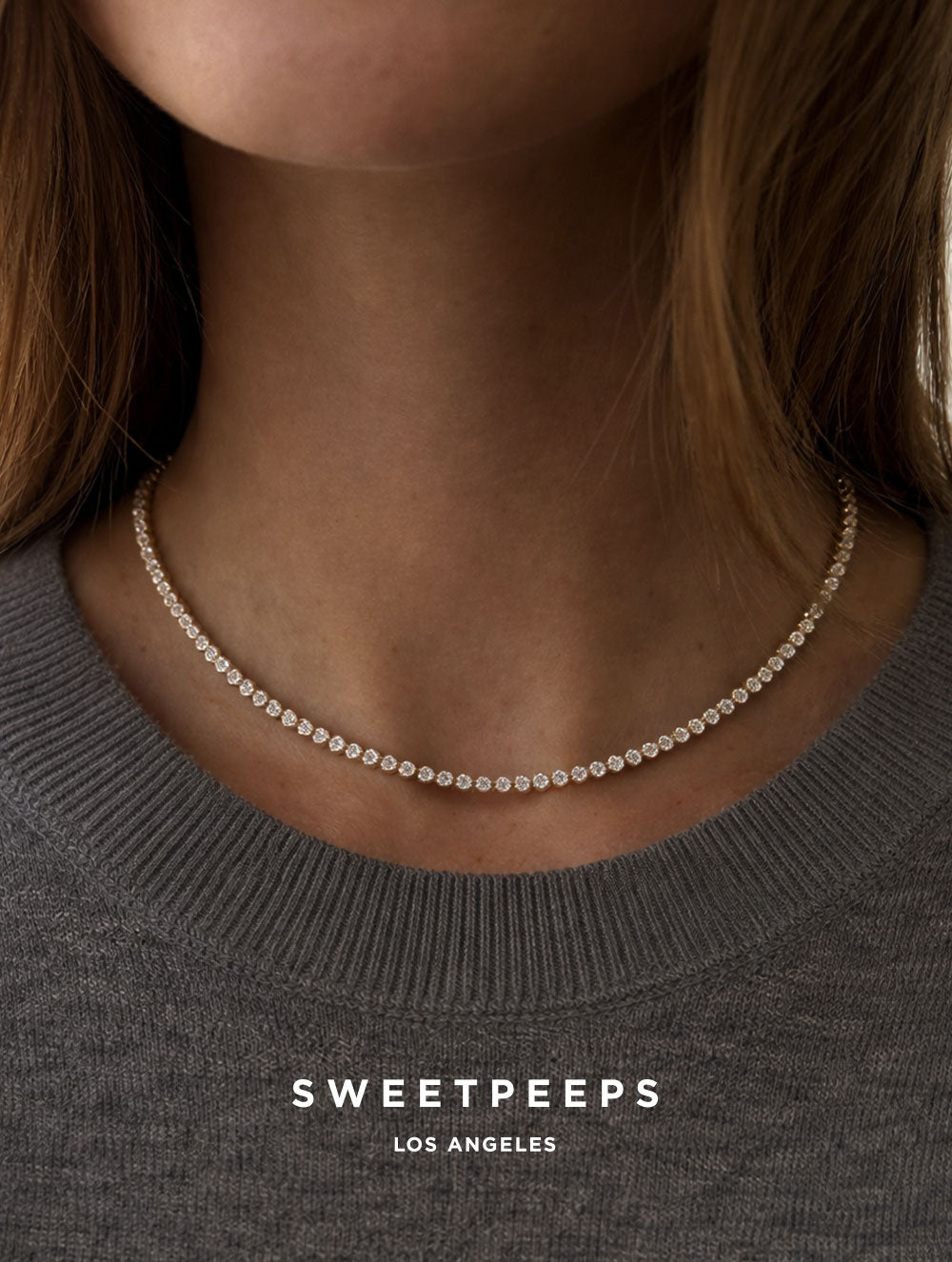 Circle Cut Tennis Necklace