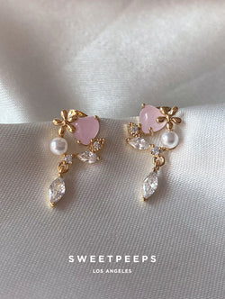 Pink Aesthetic Heart Studs