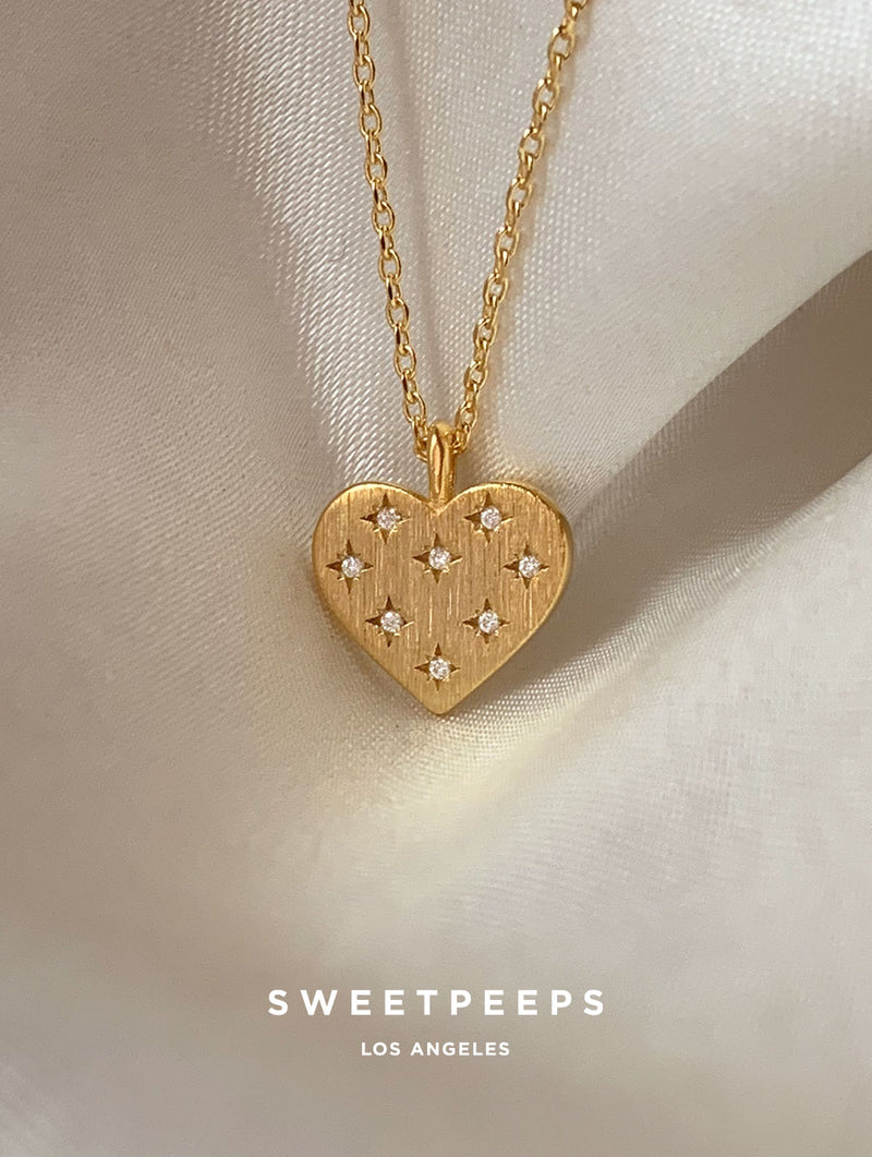 Aletta Studded Heart Necklace