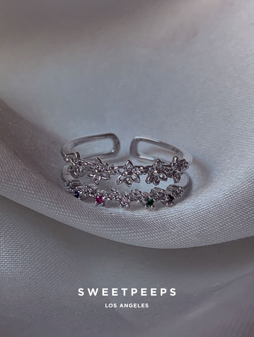 Daffodil Floral Ring - Silver