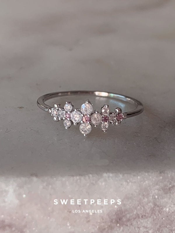 Suni Pink Promise Ring - Silver