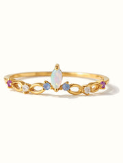 Jaxine Opal Chevron Ring