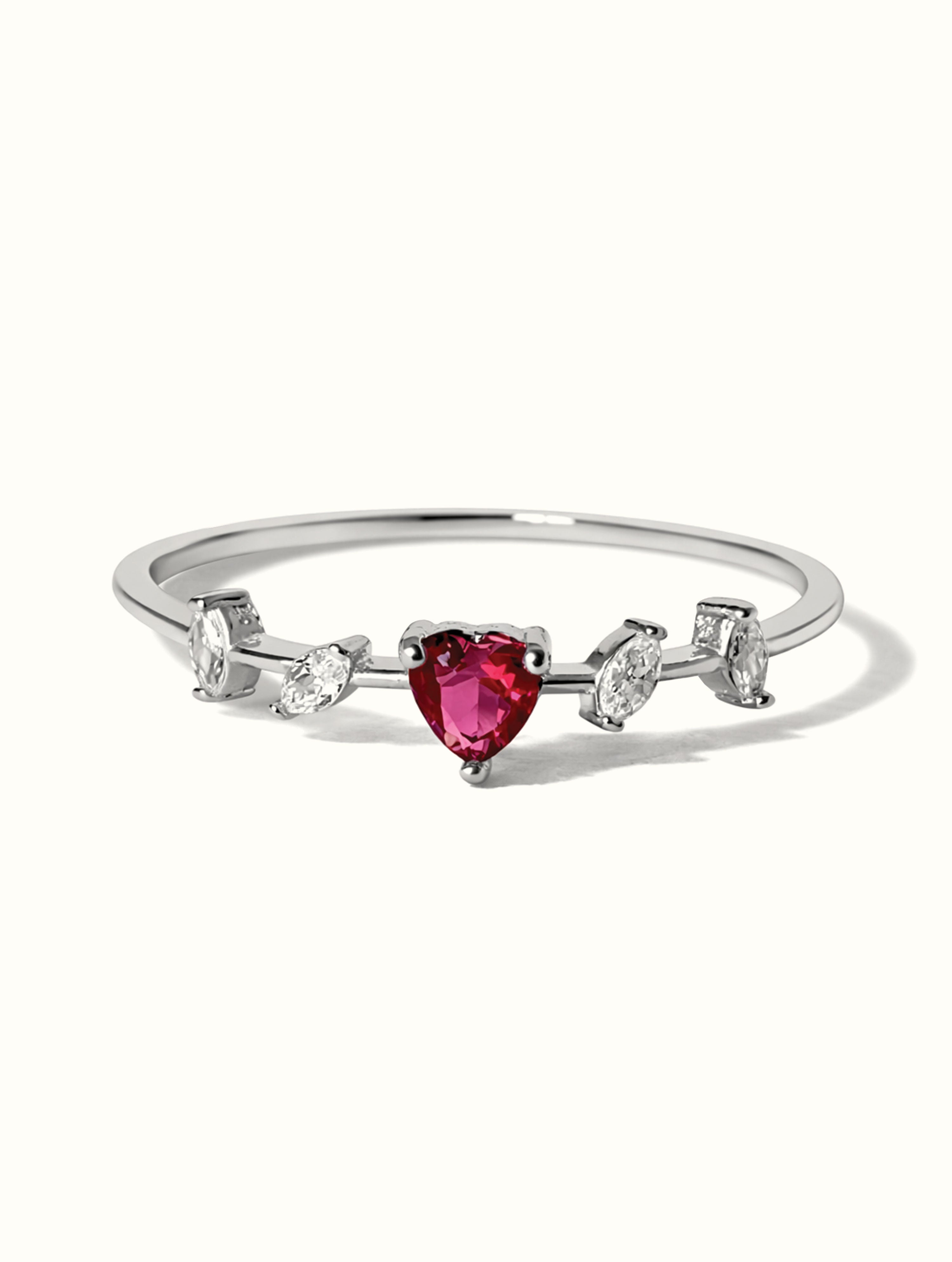 Ashlynn Heart Leaf Ring - Silver