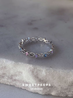 Charlize Gemstone Ring - Silver