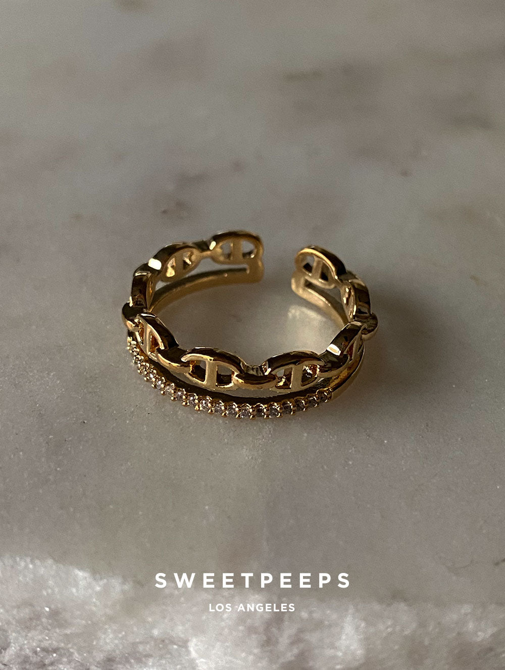 Link Double Band Ring