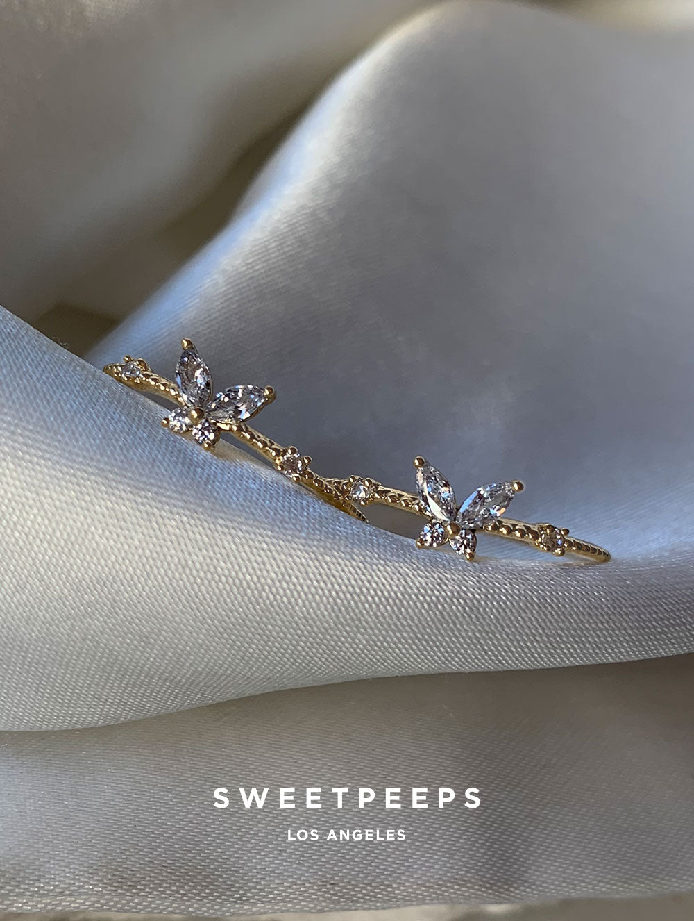 Tiny Butterfly Gem Ring