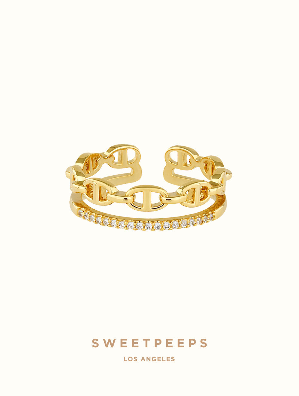 Link Double Band Ring