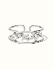 Alice Pearl Encrusted Ring- Silver