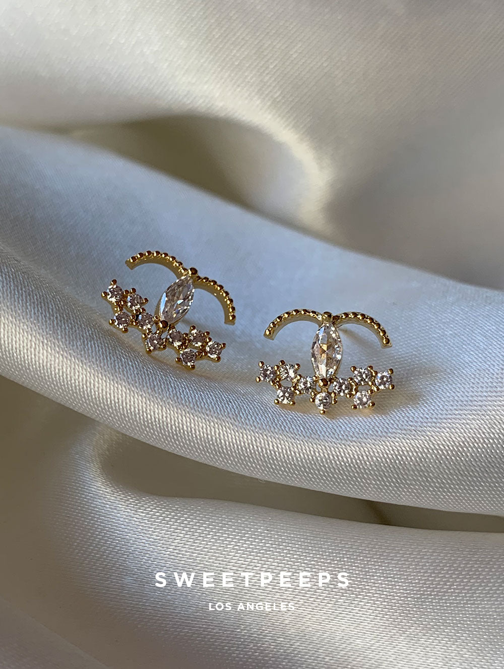 C Crystal Studs