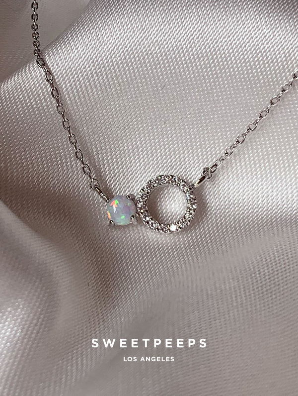 Cova Opal Necklace - Silver
