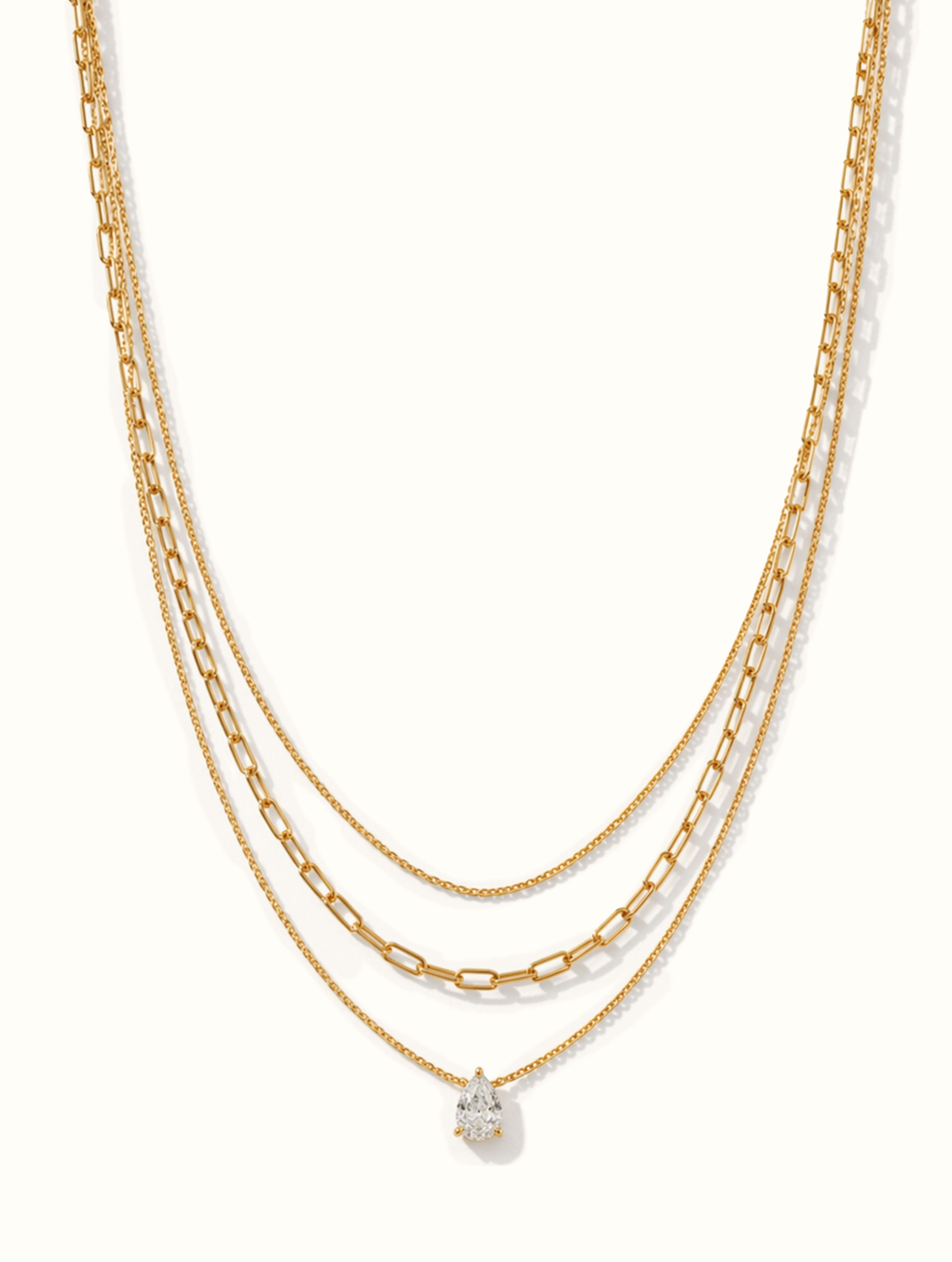 Cassian 3 Layered Teardrop Necklace