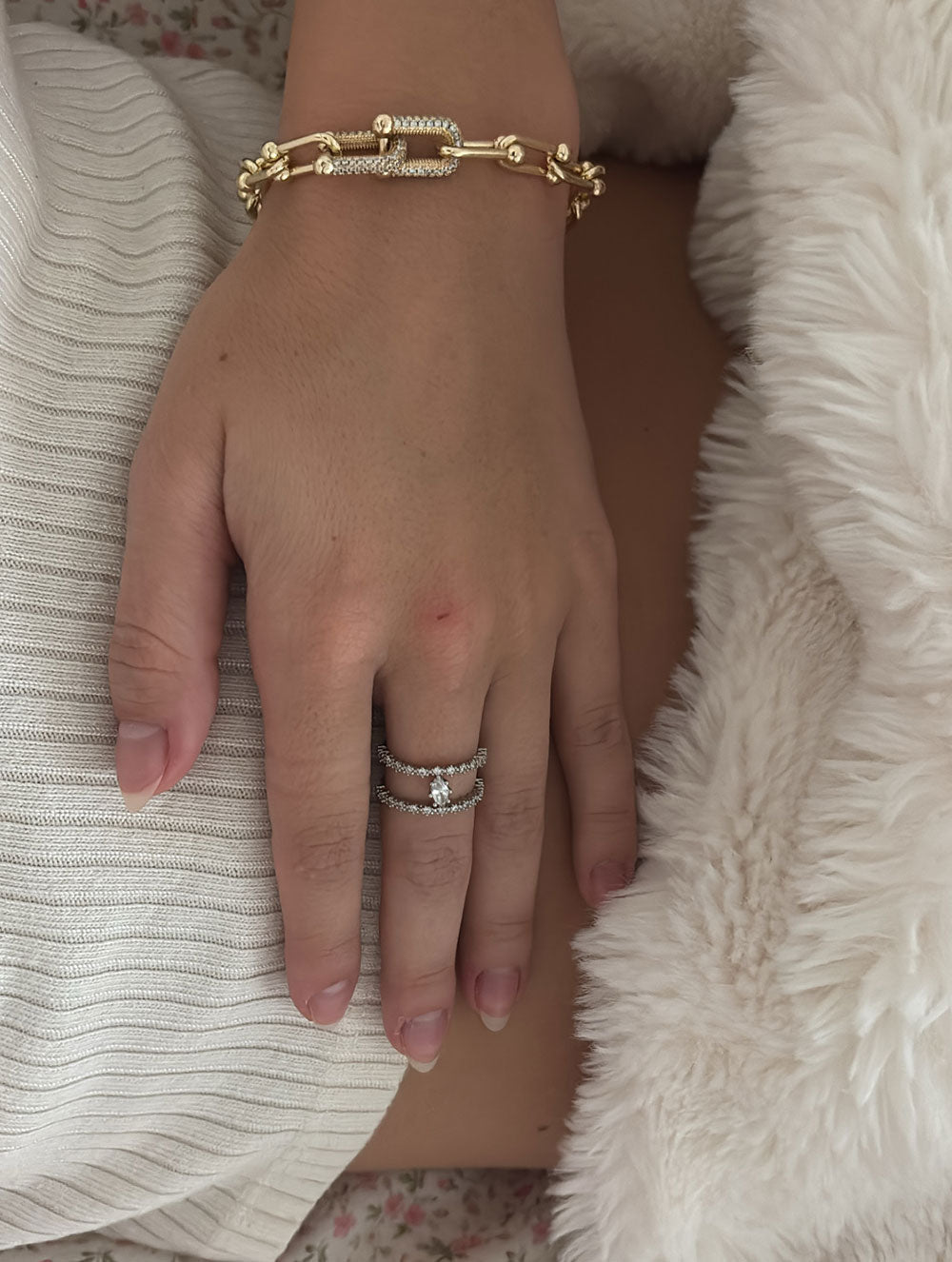 Aralyn Double Band Ring - Silver
