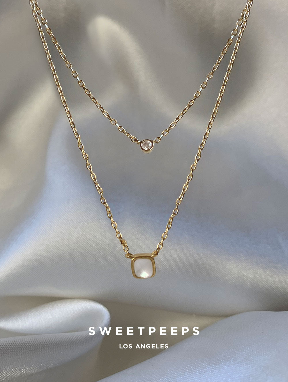 Pointelle Double Chain Necklace