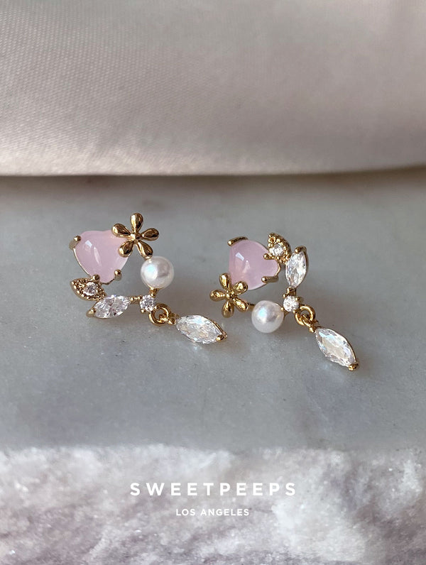 Pink Aesthetic Heart Studs