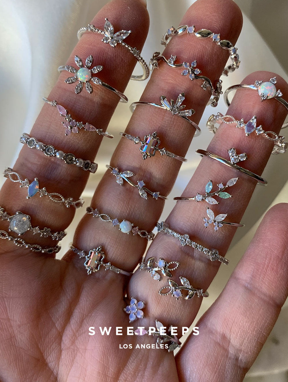 Paisley Pastel Leaf Ring - Silver