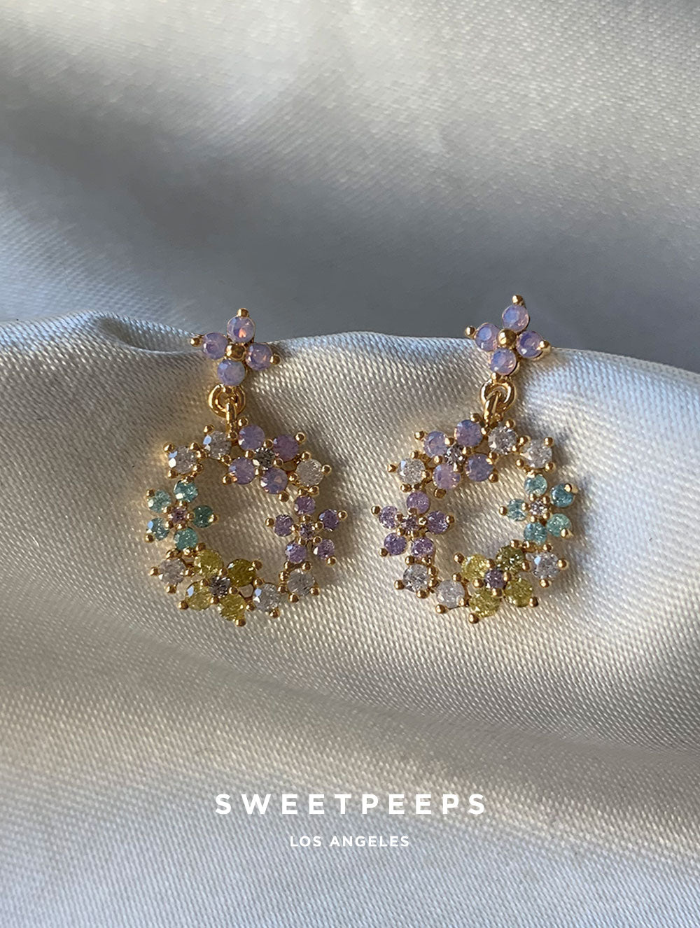 Soft Hues Floral Circle Studs