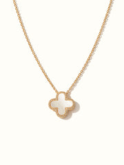 CZ Pearlescent Clover Necklace