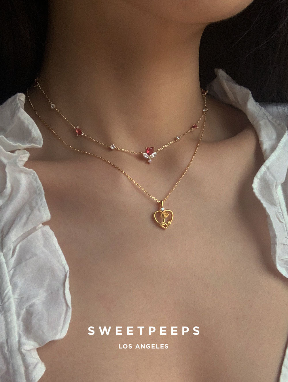 Dainty Red Heart Choker