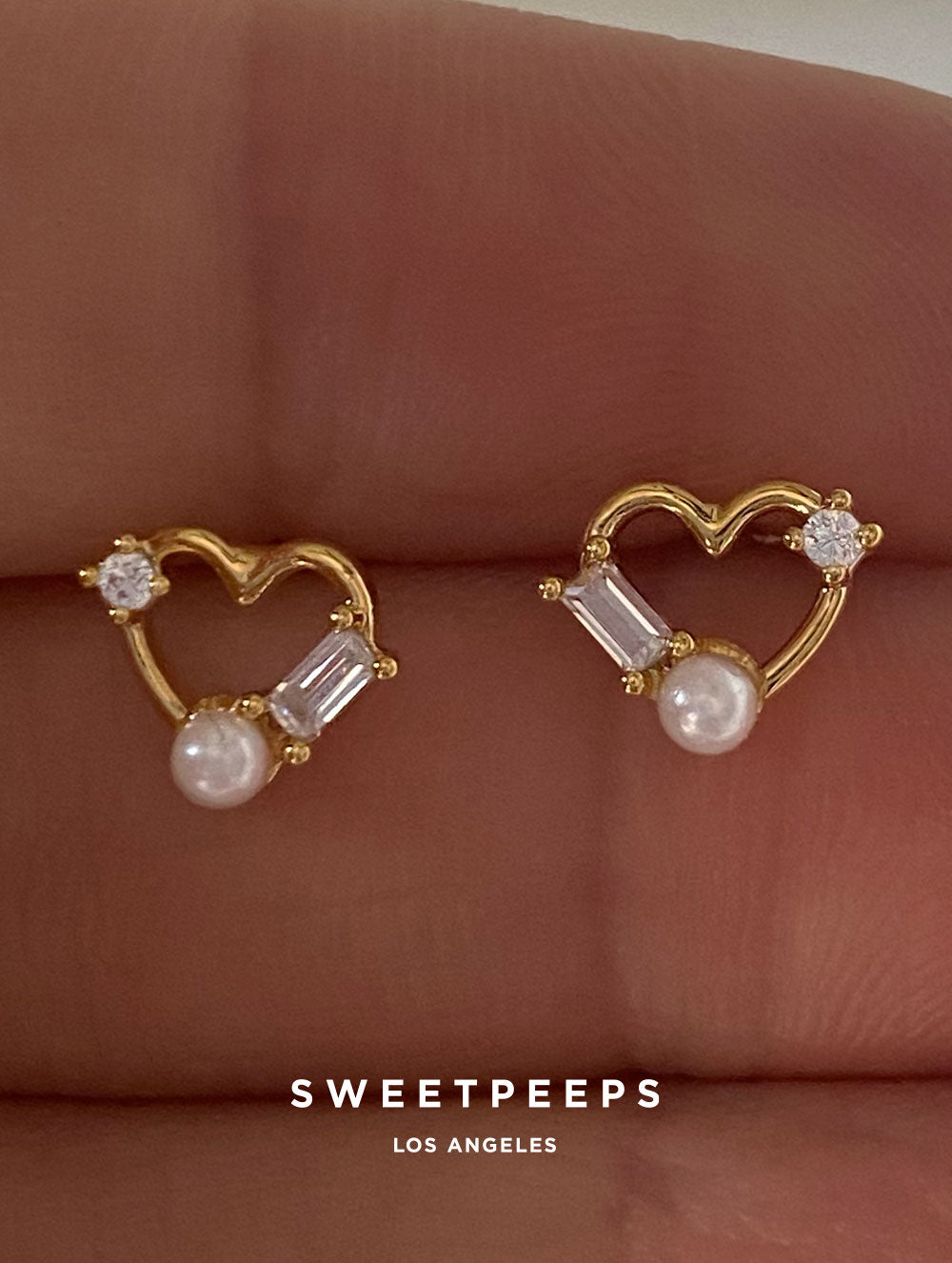 Opulent Crystal Heart Studs