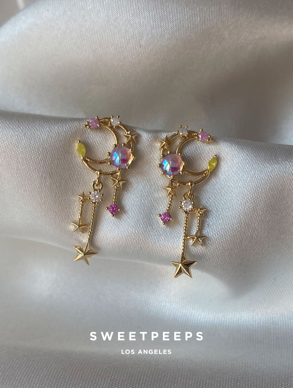 Sarang Crescent Moon Studs
